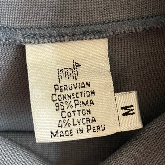 Peruvian Connection Gray Turtleneck Base Layer Tee, Size M - Picture 5 of 7